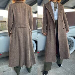 🔥Vintage ILGWU Harris Tweet Hand Woven Scottish Wool Classic Tweed Overcoat XS